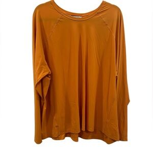 Athleta Ultimate Train Top Women 3X Orange Activewear Long Sleeve EUC